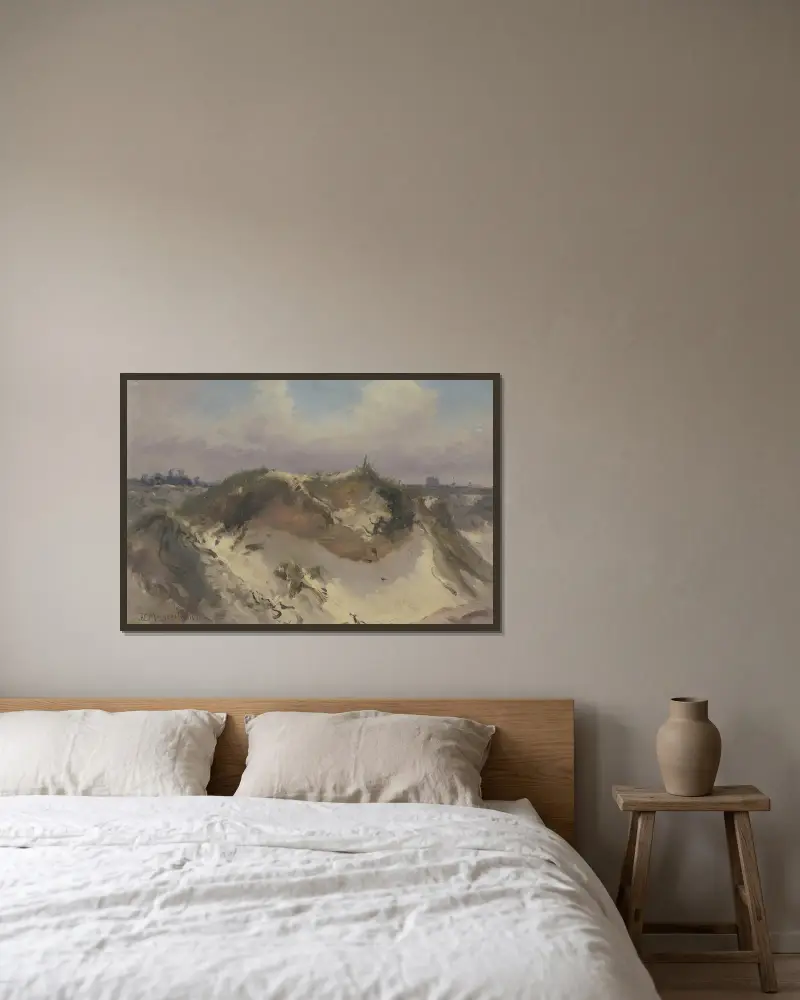 Dune near De Panne av Friedrich Ernst Morgenstern inramad på en vägg
