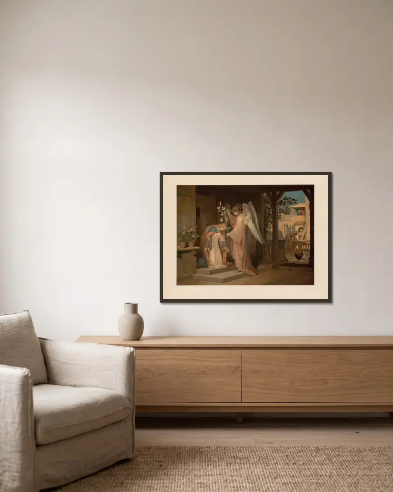 Verkündigung von Ernst Pessler gerahmt an einer Wand