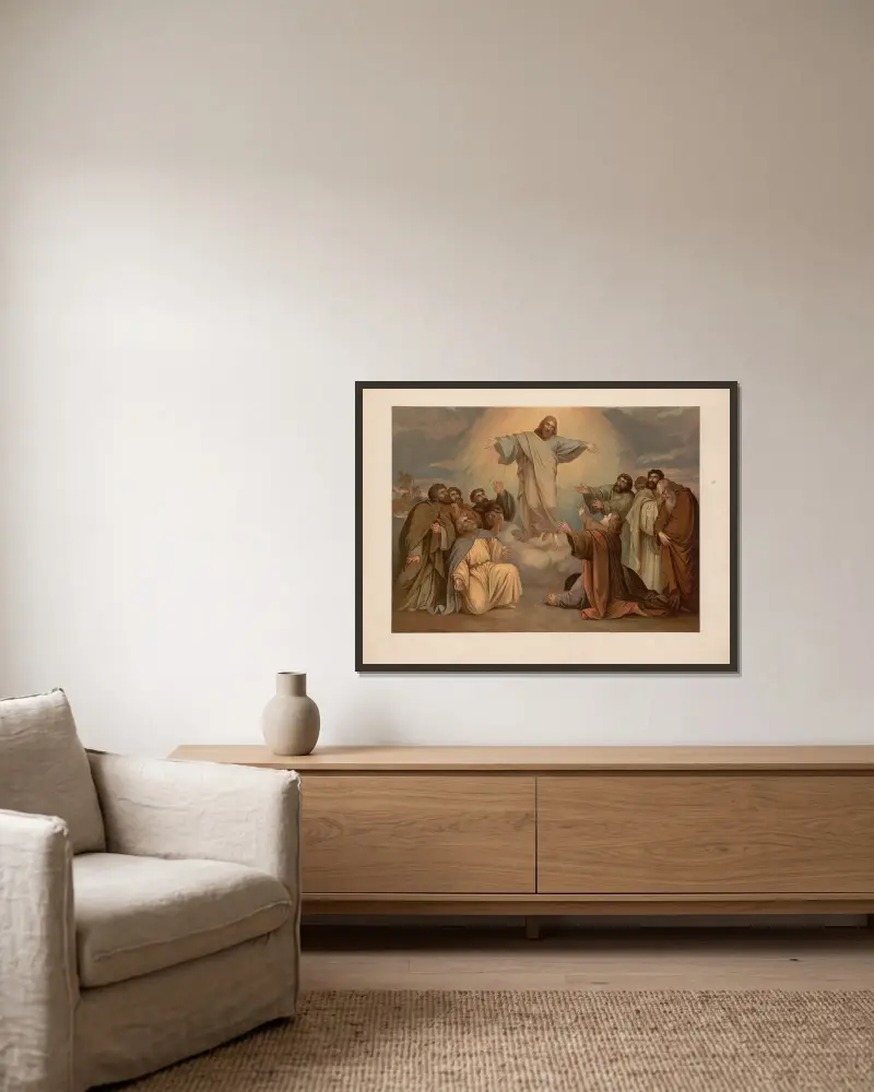 Christi Himmelfahrt von Ernst Pessler gerahmt an einer Wand