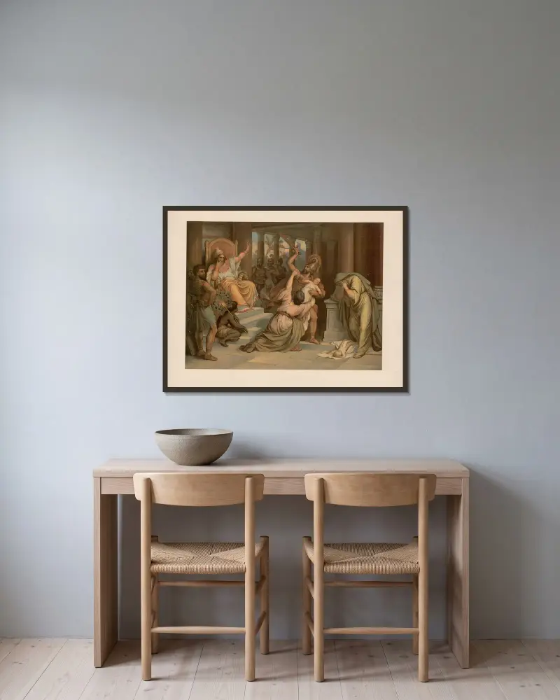 Šalamounův soud, Ernst Pessler v rámu na stěně