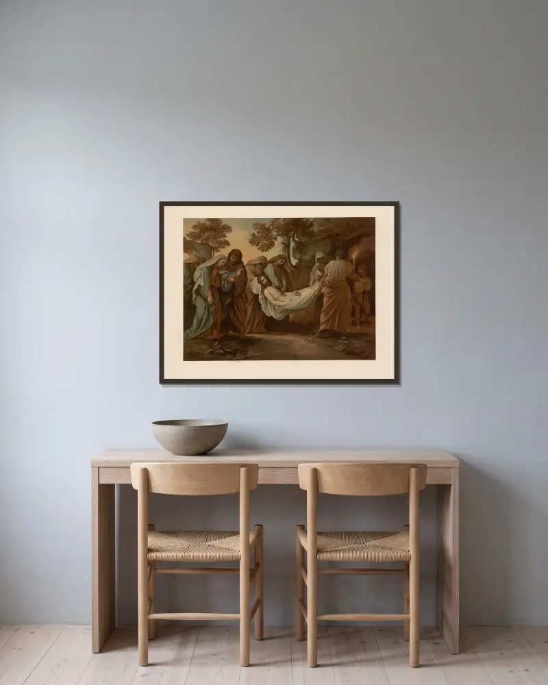 Pohřeb, Ernst Pessler v rámu na stěně