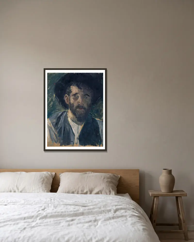Selbstbildnis II von Ernst Schiess gerahmt an einer Wand