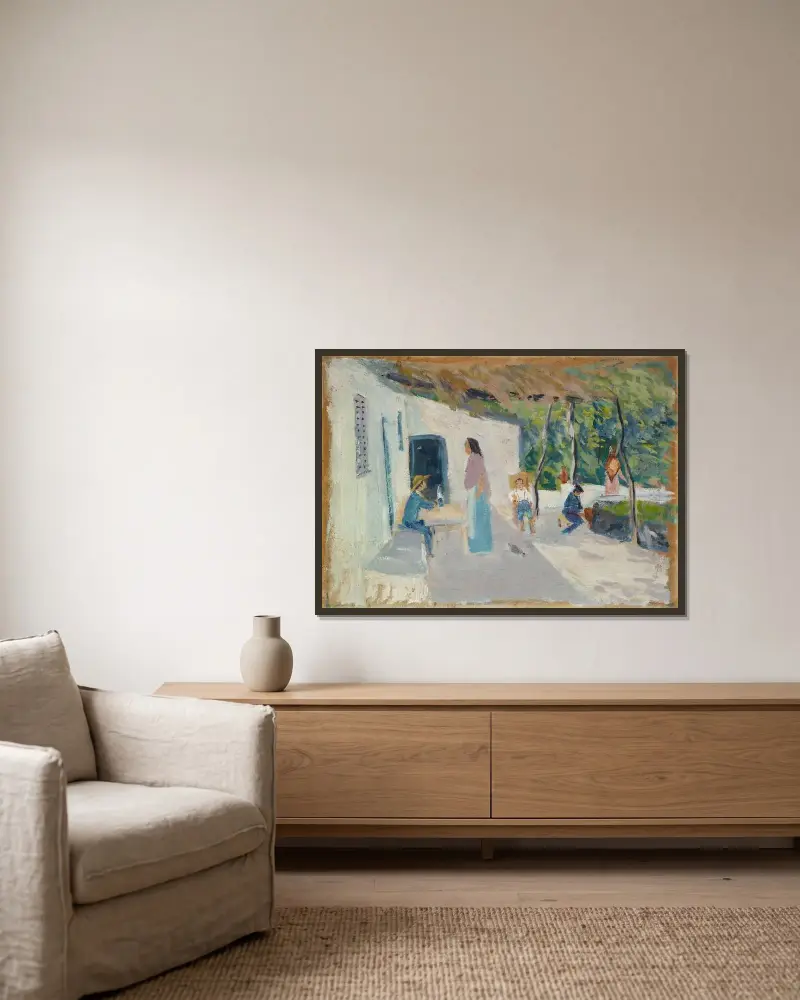 Spanish Pergola av Ernst Schiess inramad på en vägg