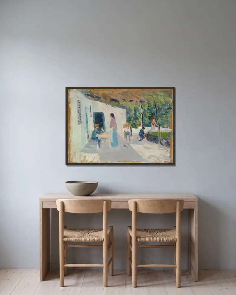 Spanish Pergola av Ernst Schiess inramad på en vägg