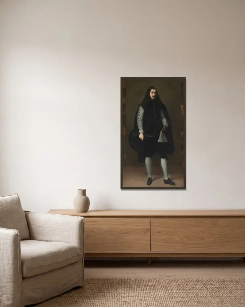 En riddare av Alcántara eller Calatrava av Bartolomé Estebán Murillo inramad på en vägg
