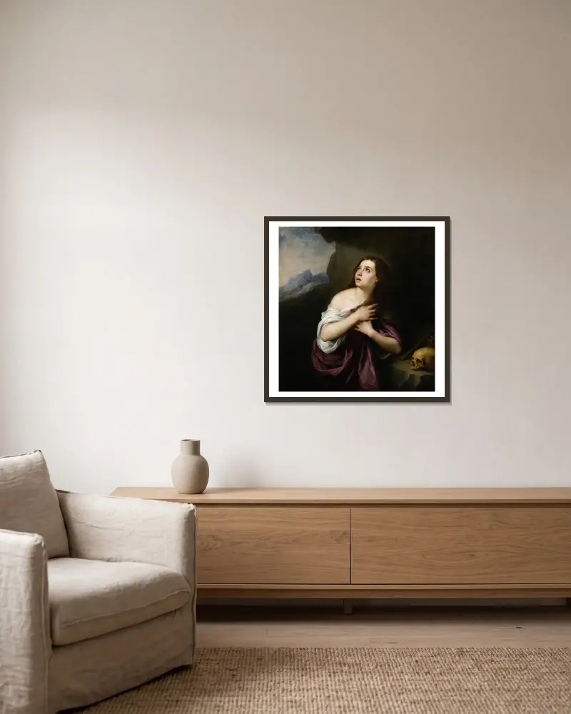 Pokutująca Magdalena, Bartolomé Estebán Murillo w ramie na ścianie