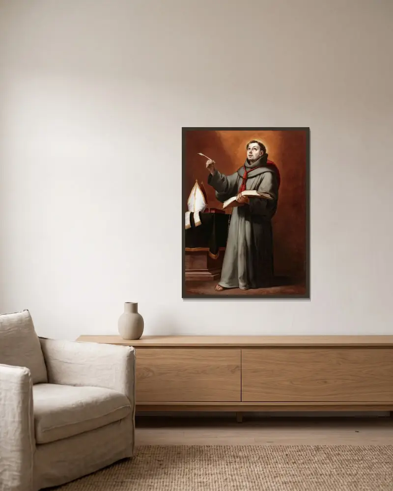 Saint Bonaventura av Bartolomé Estebán Murillo inramad på en vägg