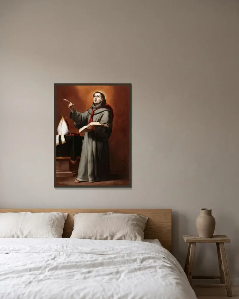 Saint Bonaventura av Bartolomé Estebán Murillo inramad på en vägg