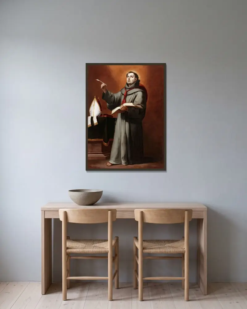 Saint Bonaventura av Bartolomé Estebán Murillo inramad på en vägg