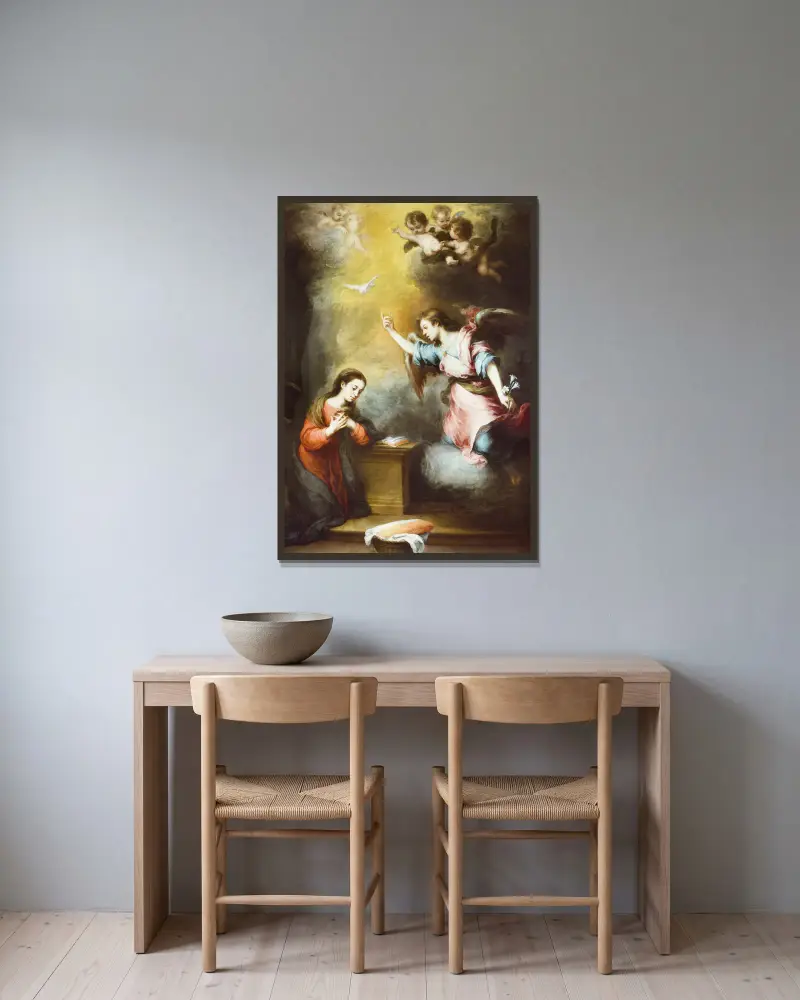 Zvěstování, Bartolomé Estebán Murillo v rámu na stěně