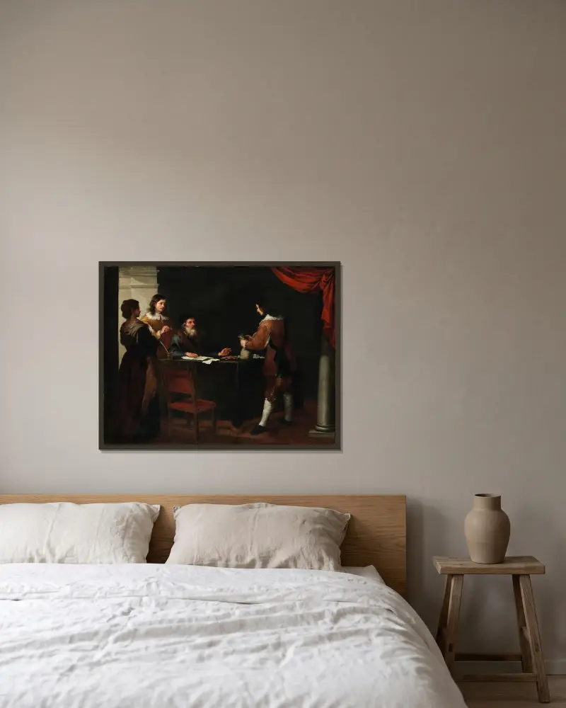Den förlorade sonen tar emot sin andel av Bartolomé Estebán Murillo inramad på en vägg