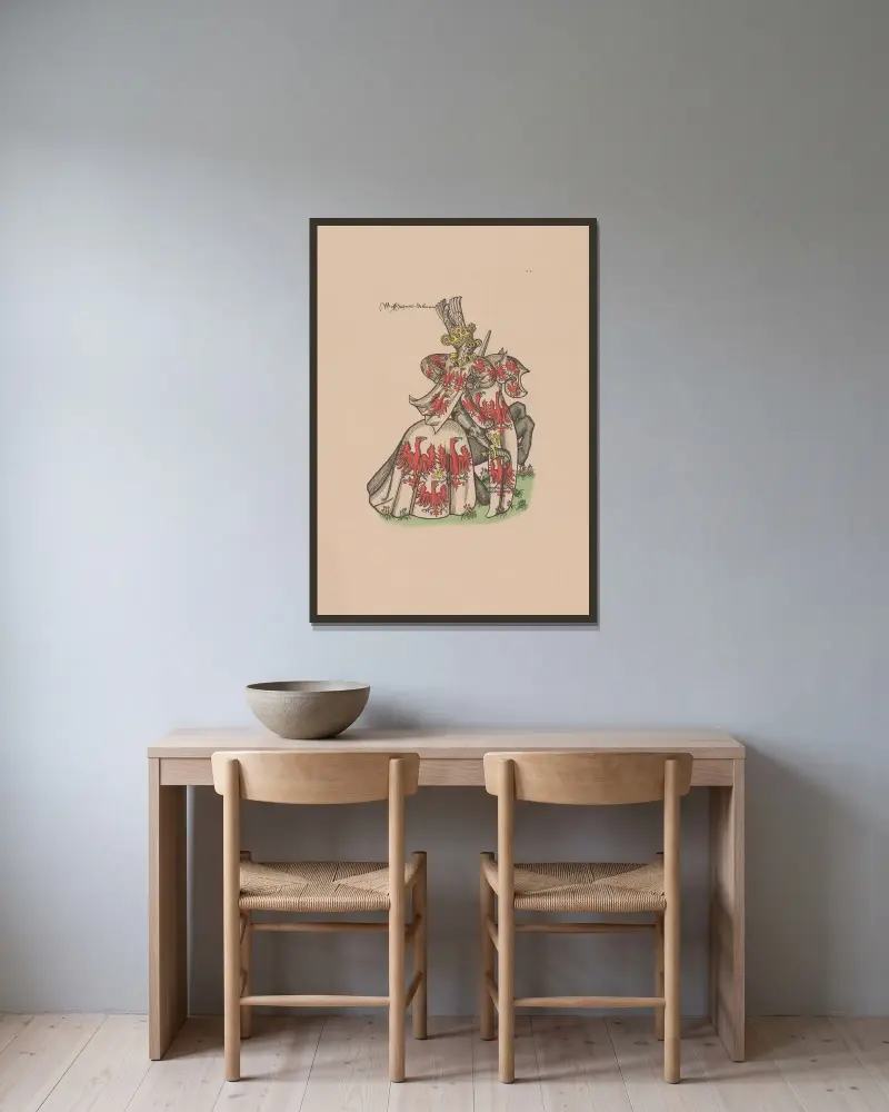 Ancien armorial équestre de la Toison d’or et de l’Europe au 15e siècle Pl.012 av Berger-Levrault et Cie inramad på en vägg