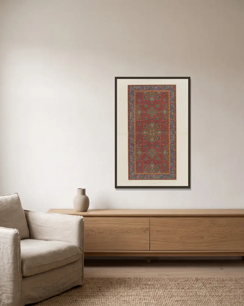 La Décoration arabe Pl.04 av Marpon et Flammarion inramad på en vägg