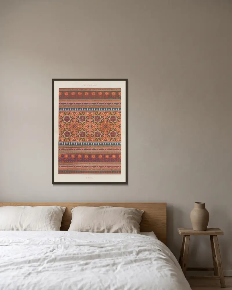 La Décoration arabe Pl.06 av Marpon et Flammarion inramad på en vägg