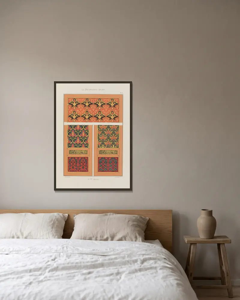 La Décoration arabe Pl.13 av Marpon et Flammarion inramad på en vägg