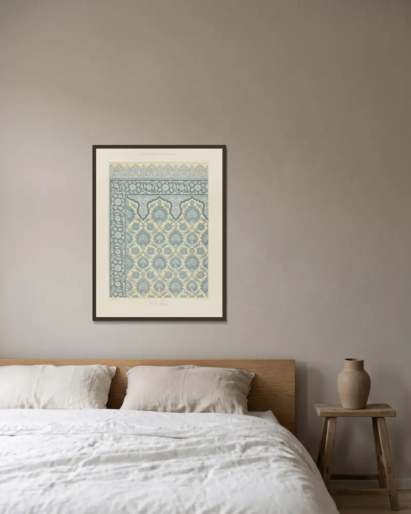 La Décoration arabe Pl.17 av Marpon et Flammarion inramad på en vägg