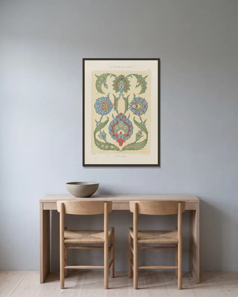 La Décoration arabe Pl.43 av Marpon et Flammarion inramad på en vägg