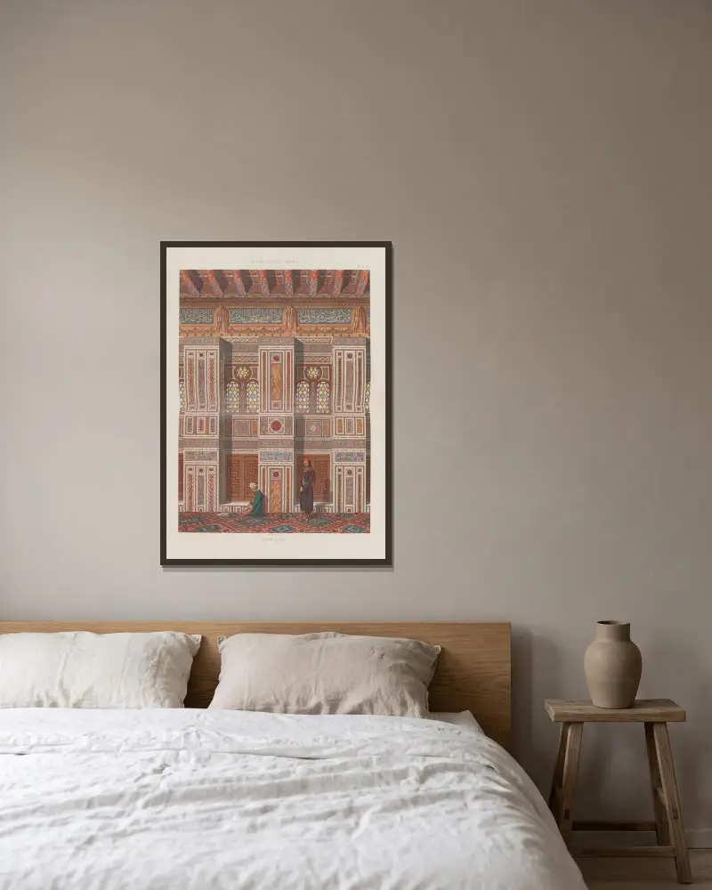 La Décoration arabe Pl.49 av Marpon et Flammarion inramad på en vägg