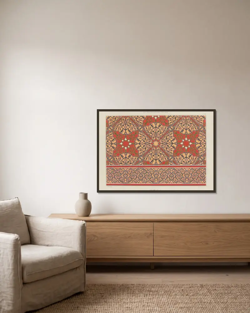 La Décoration arabe Pl.53 av Marpon et Flammarion inramad på en vägg