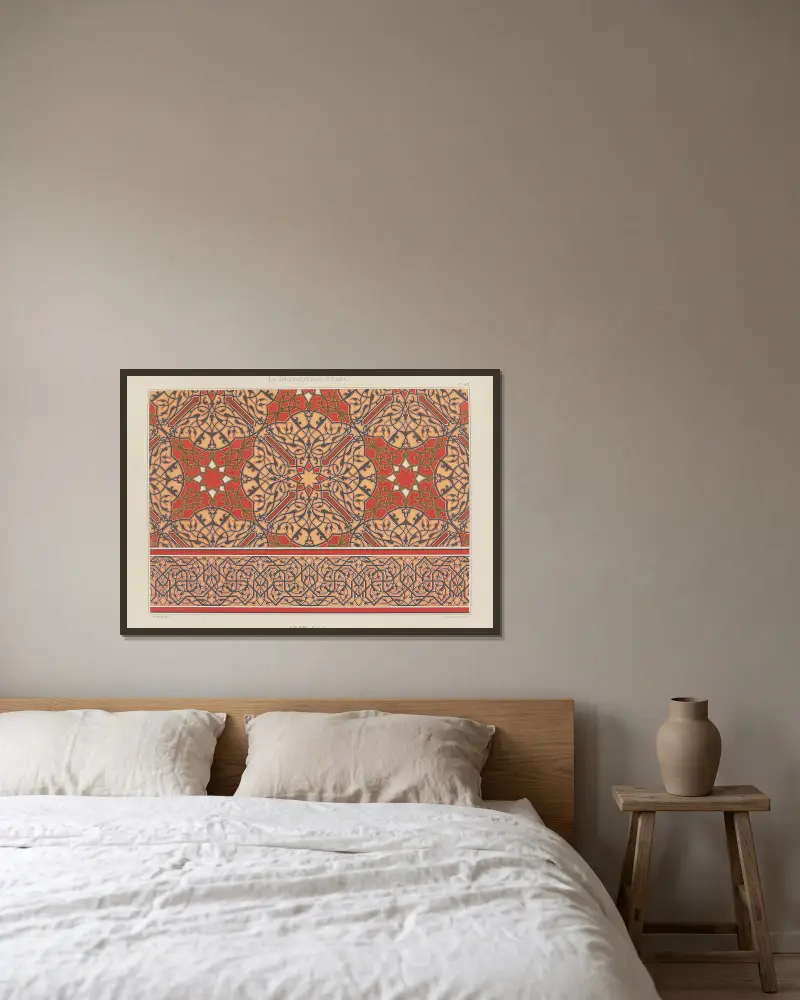 La Décoration arabe Pl.53 av Marpon et Flammarion inramad på en vägg