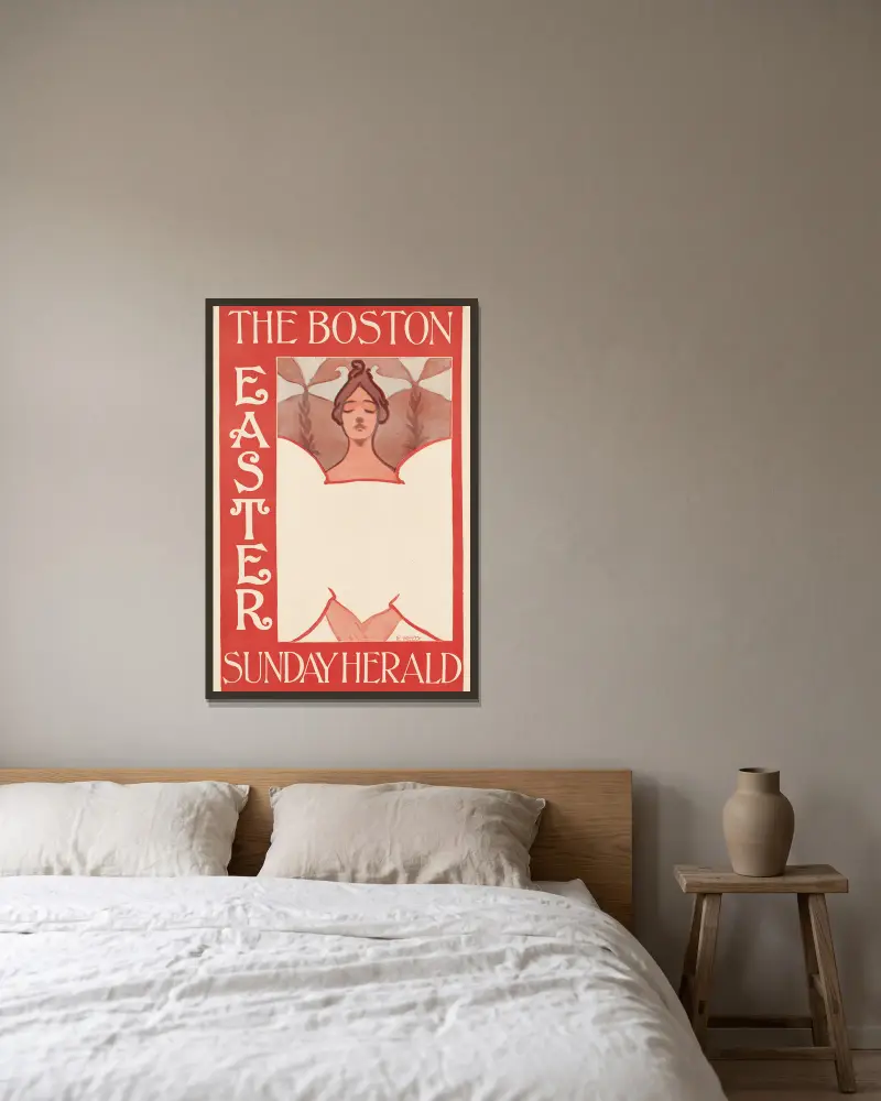 The Boston Sunday herald, Easter av Ethel Reed inramad på en vägg