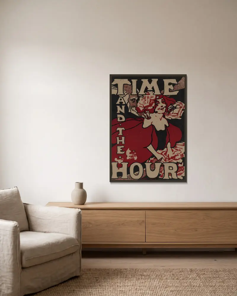Time & the Hour von Ethel Reed gerahmt an einer Wand