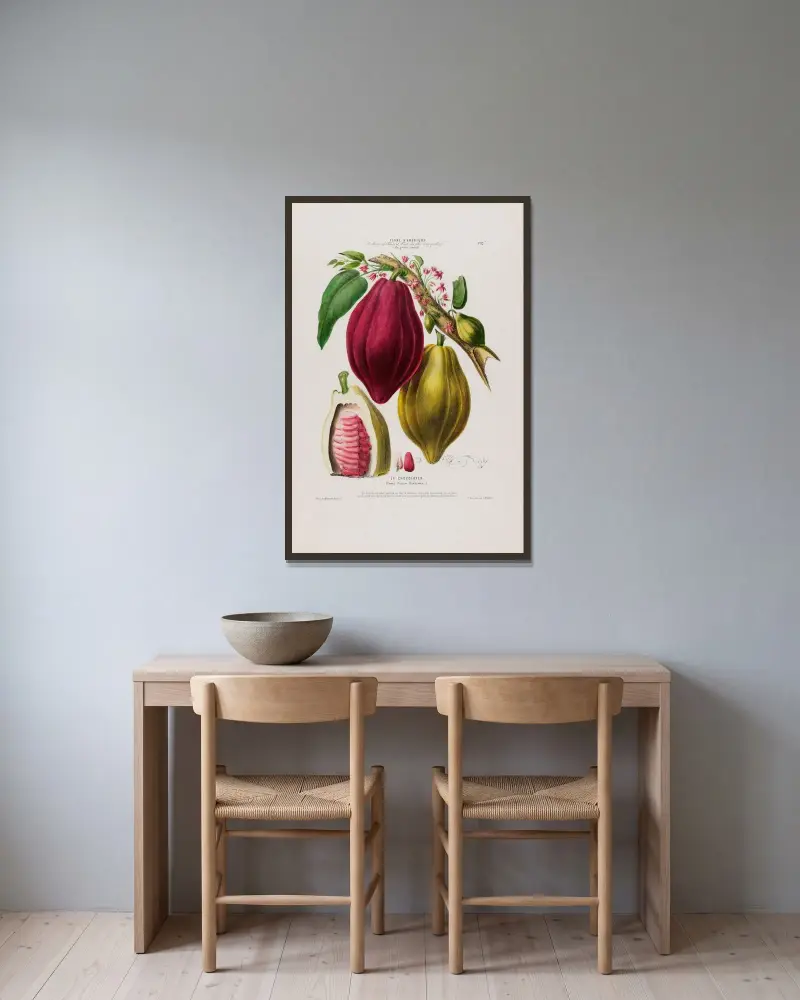 Fransk flora, tecknad efter naturen på plats Pl.082 av Etienne Denisse inramad på en vägg