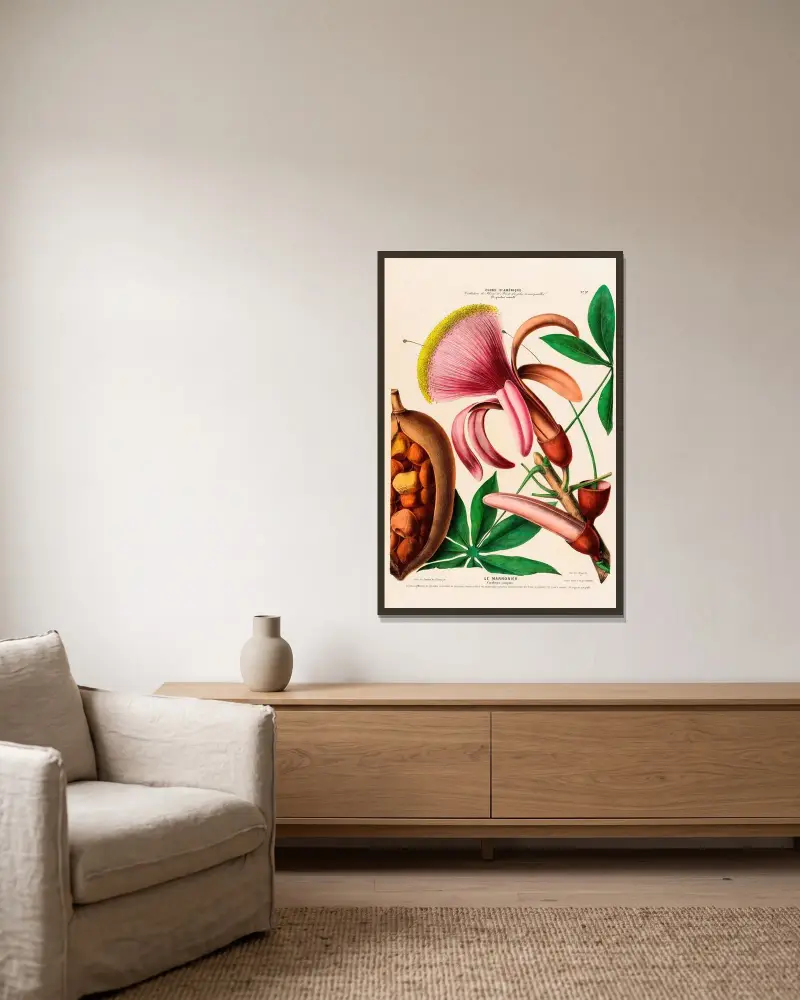 Flore d’Amérique, dessinée d’après nature sur les lieux Pl.097 av Etienne Denisse inramad på en vägg