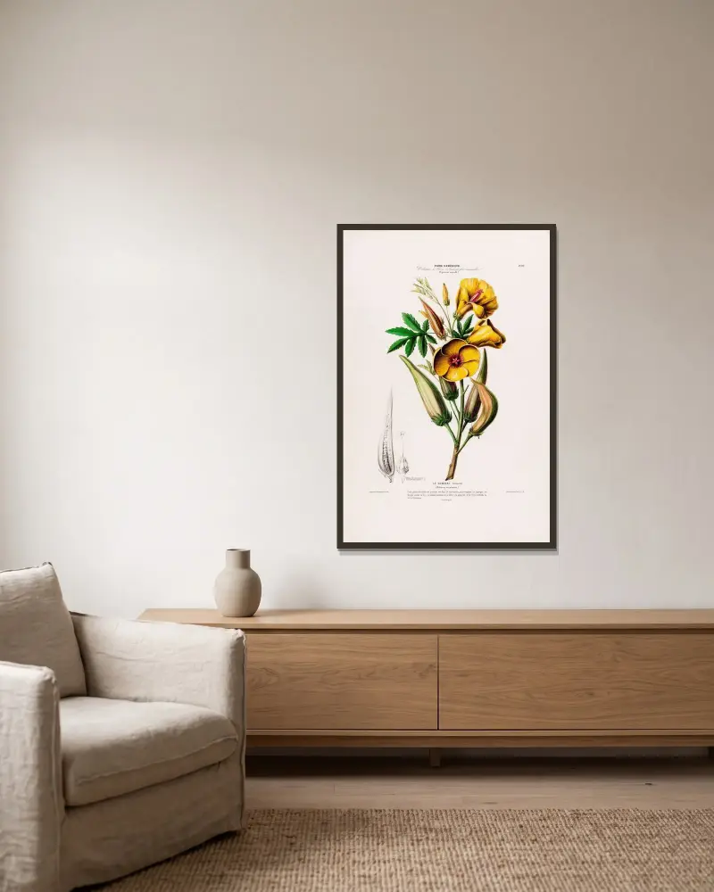 Flore d’Amérique, dessinée d’après nature sur les lieux Pl.099 av Etienne Denisse inramad på en vägg