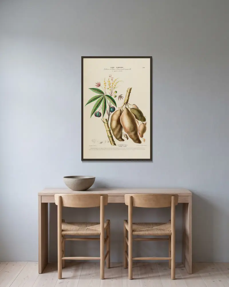 Flore d’Amérique, gezeichnet nach der Natur an Ort und Stelle, Tafel 189 von Etienne Denisse gerahmt an einer Wand