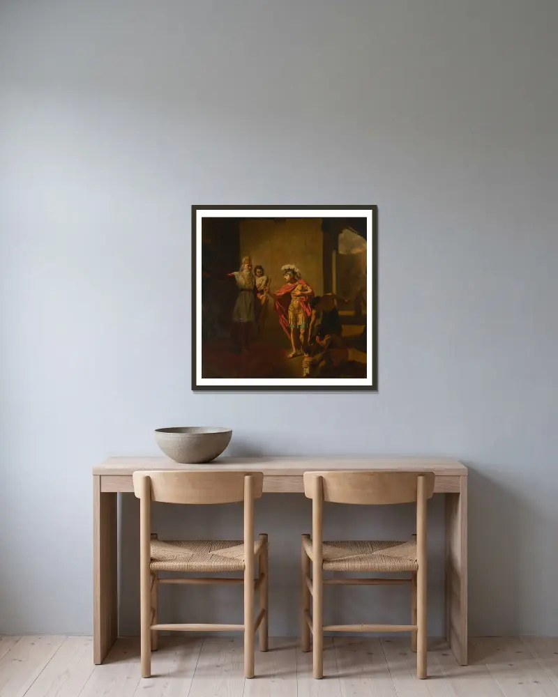 Ahimelek ger David Goliats svärd av Jean-Etienne Liotard inramad på en vägg