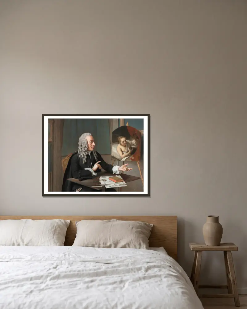 François Tronchin av Jean-Etienne Liotard inramad på en vägg