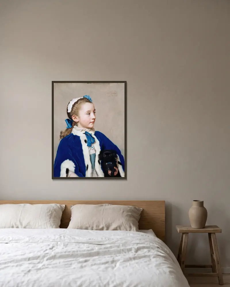 Maria Frederike Van Reede-Athlone At Seven av Jean-Etienne Liotard inramad på en vägg