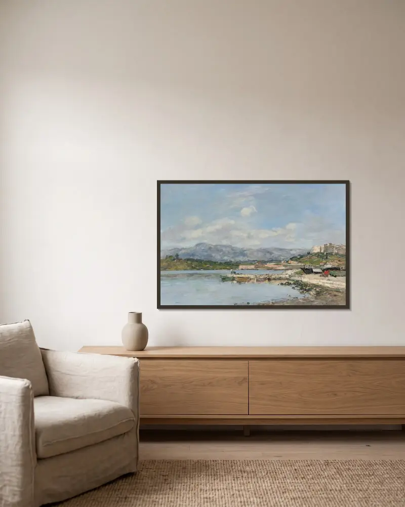 Antibes, Le Fort Carré av Eugène Boudin inramad på en vägg