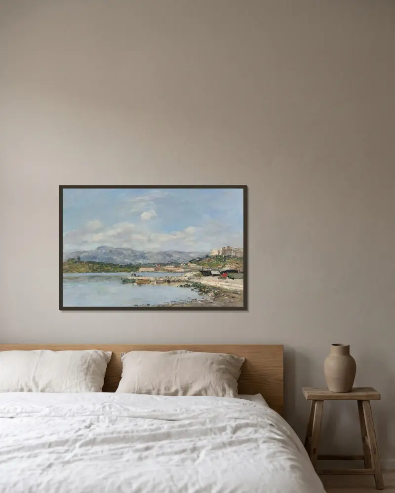 Antibes, Le Fort Carré av Eugène Boudin inramad på en vägg