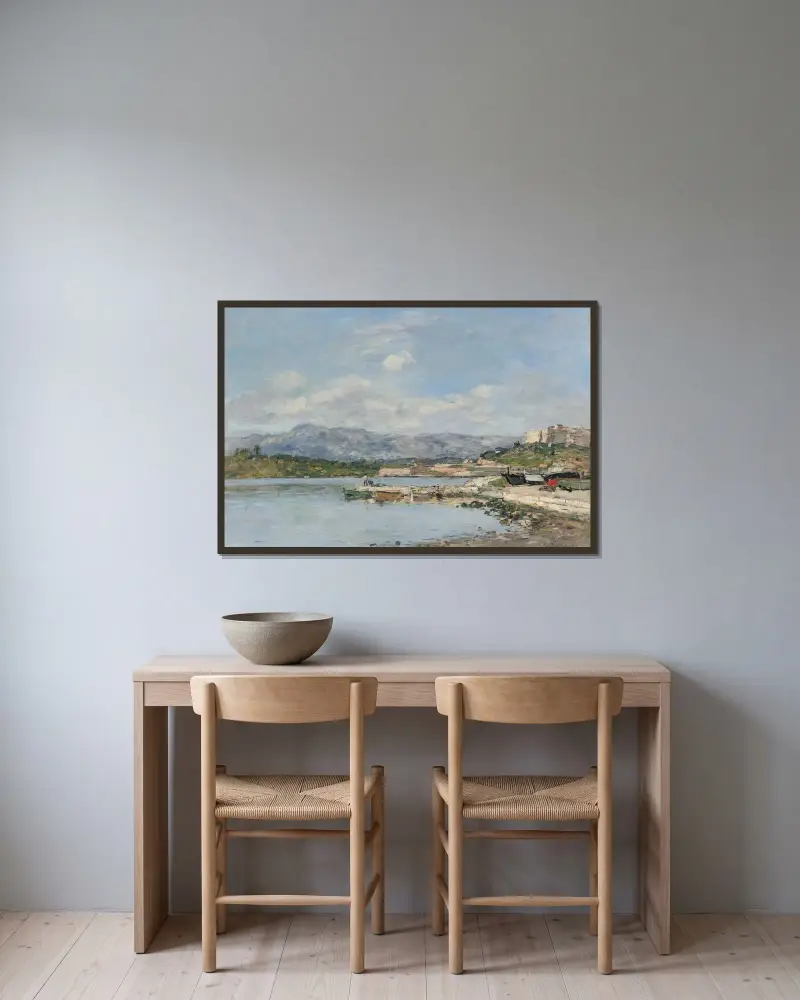 Antibes, Le Fort Carré av Eugène Boudin inramad på en vägg