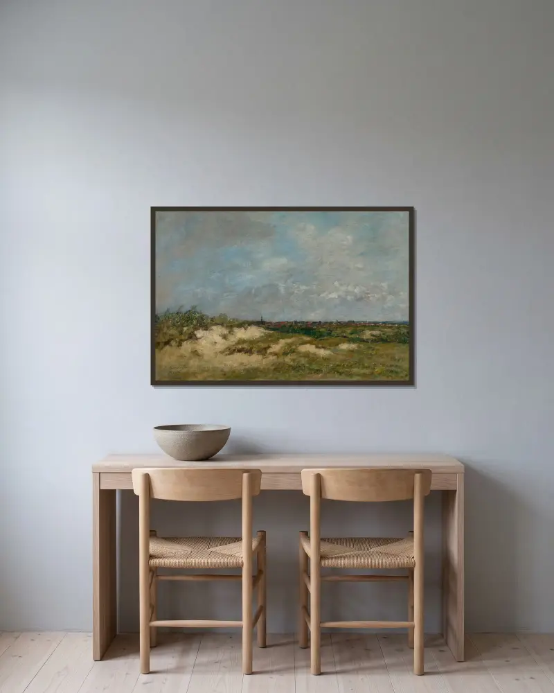 Berck. Les Dunes Par Gros Temps av Eugène Boudin inramad på en vägg