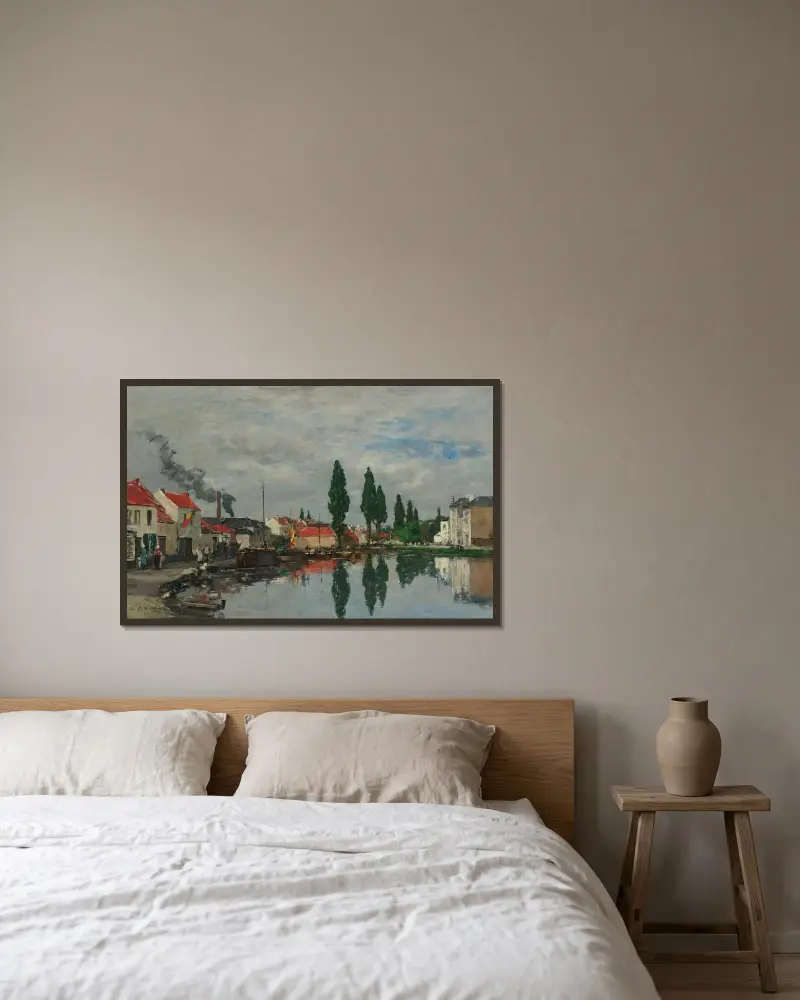 Bryssel, Leuvenkanalen av Eugène Boudin inramad på en vägg