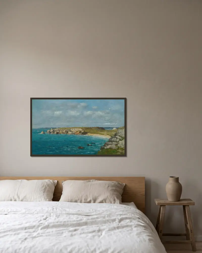 Camaret. La Pointe du Toulinguet av Eugène Boudin inramad på en vägg