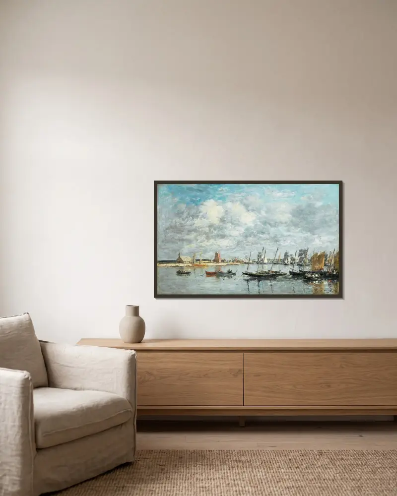Camaret, Le Port av Eugène Boudin inramad på en vägg
