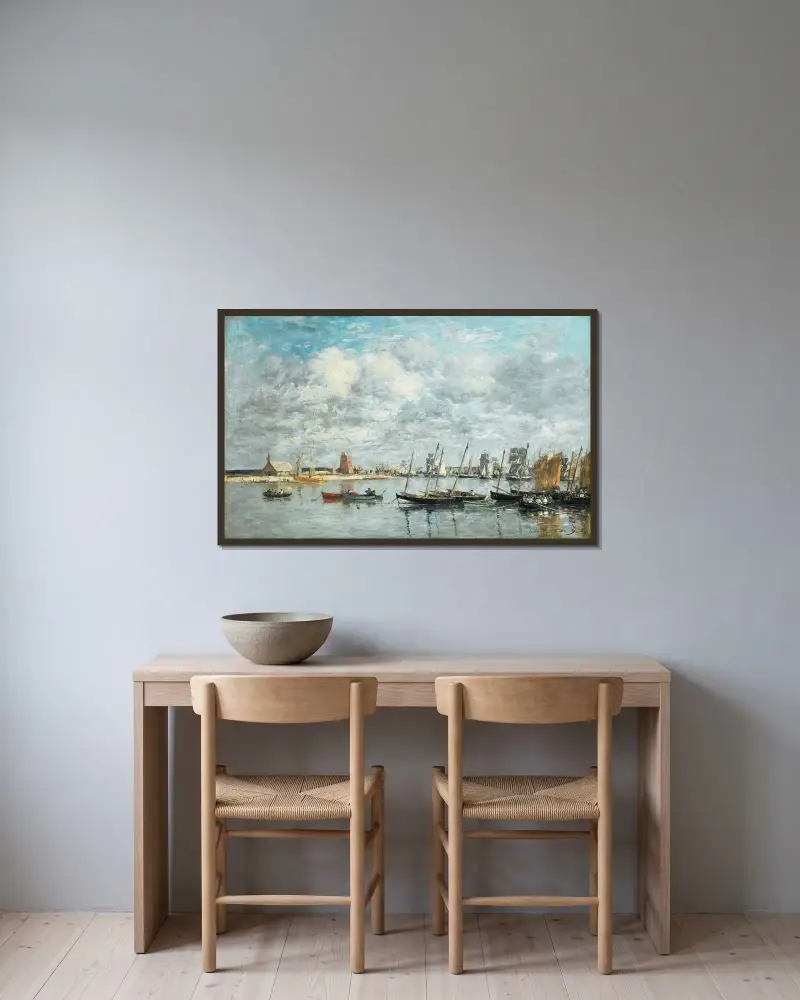 Camaret, Le Port av Eugène Boudin inramad på en vägg