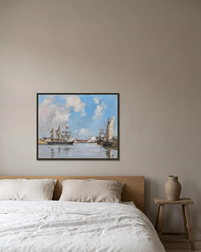 Deauville. Bassängen av Eugène Boudin inramad på en vägg