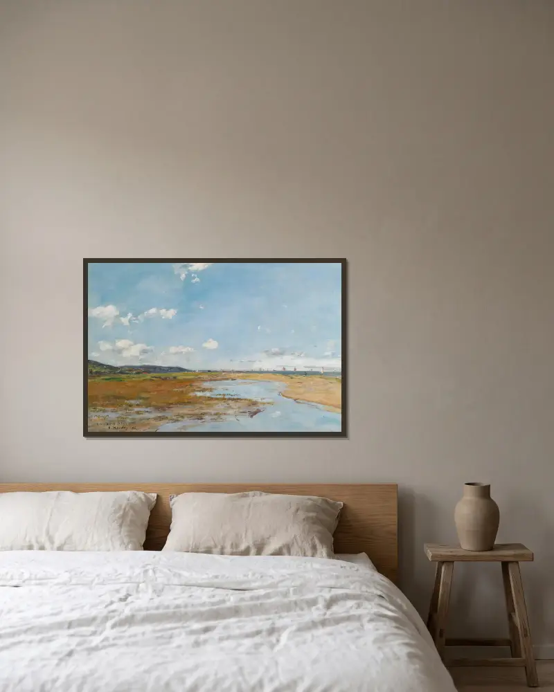 Deauville. Wybrzeże, Eugène Boudin w ramie na ścianie