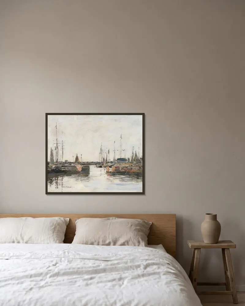 Le sas à Trouville av Eugène Boudin inramad på en vägg