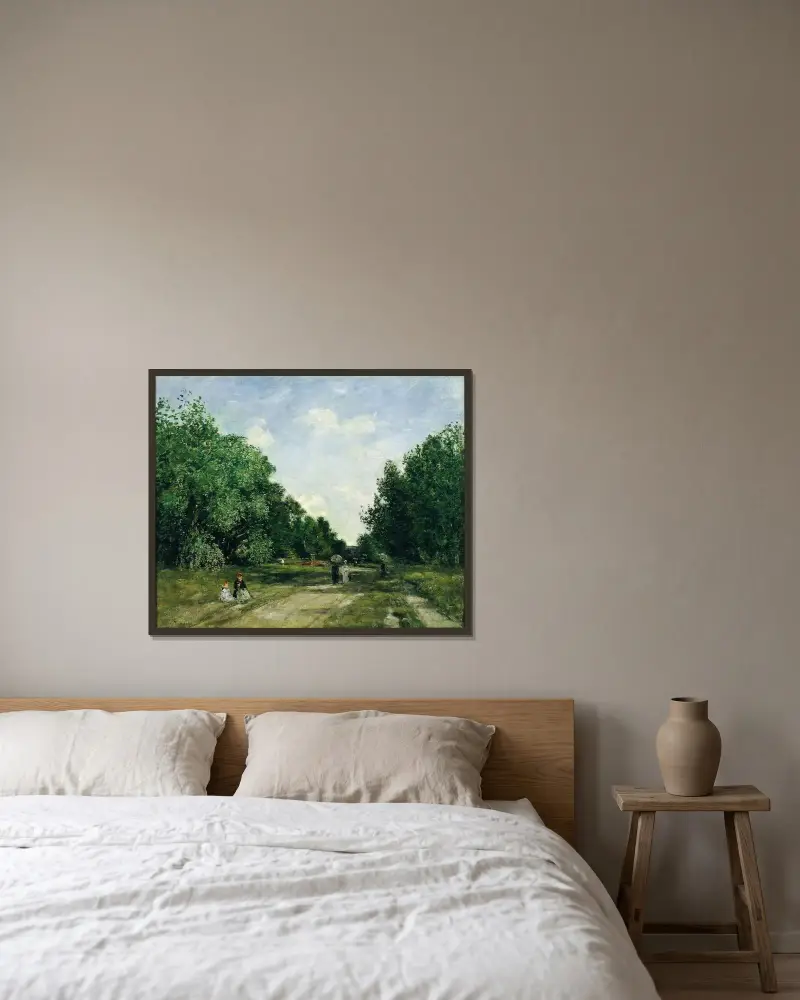 Parc Cordier i Trouville av Eugène Boudin inramad på en vägg