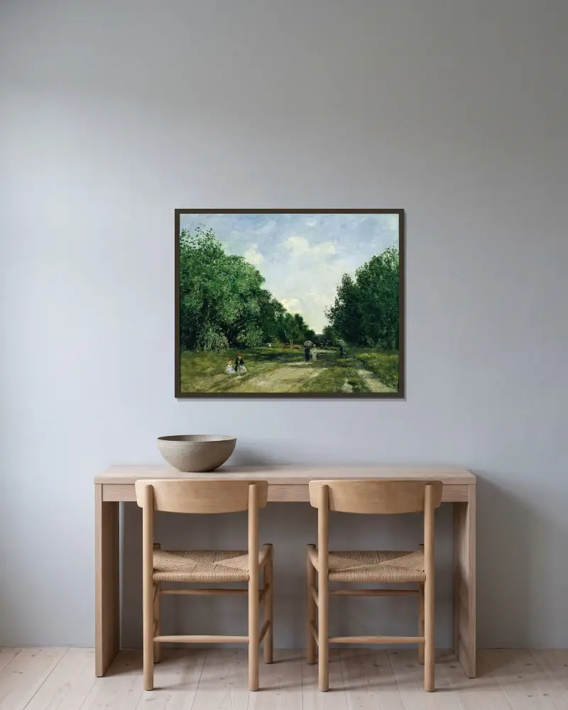 Parc Cordier i Trouville av Eugène Boudin inramad på en vägg