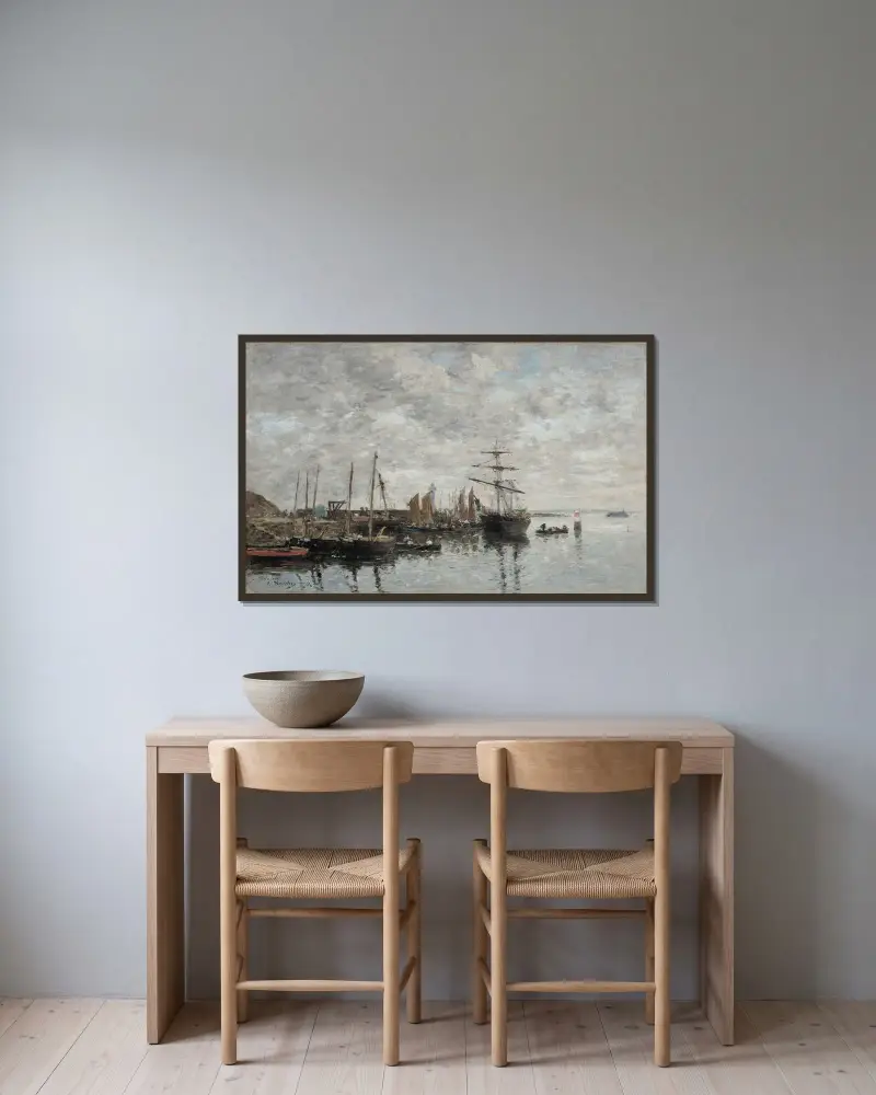 Portrieux, Le Port av Eugène Boudin inramad på en vägg