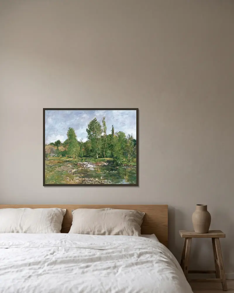 Saint-Cenery, L’étang av Eugène Boudin inramad på en vägg