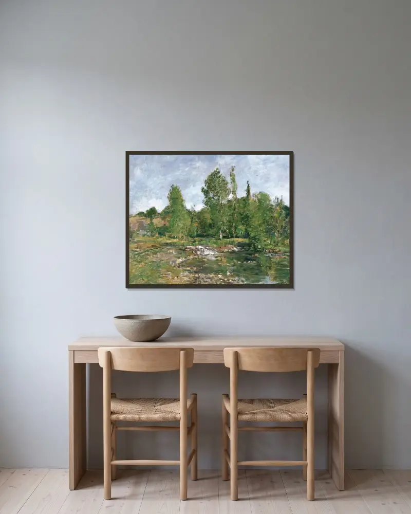 Saint-Cenery, L’étang av Eugène Boudin inramad på en vägg