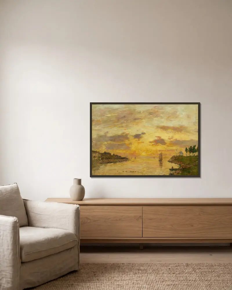 Saint-Valéry-Sur-Somme. L’embouchure De La Somme av Eugène Boudin inramad på en vägg